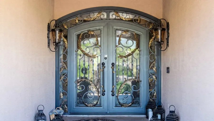 Acanthus iron door by First Impression Ironworks